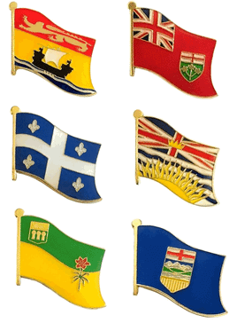 Canadian Province Flag Lapel Pins - Single