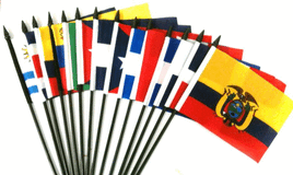 Miniature Polyester World Flags 12 Packs