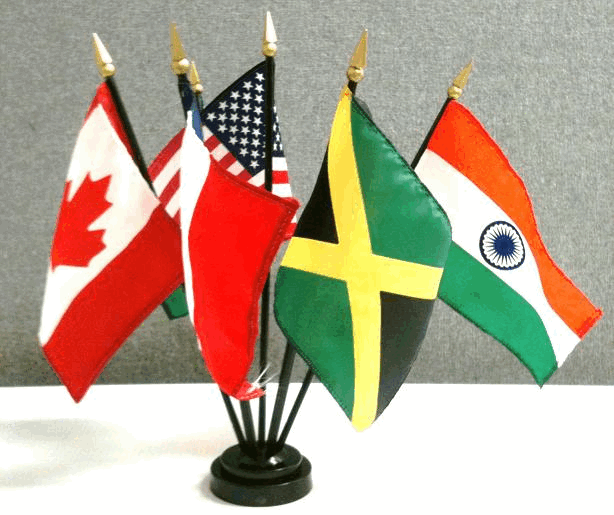 Miniature World Flags - Deluxe Rayon Made In USA