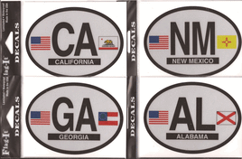 a photo of four state reflective oval decals