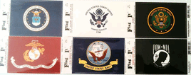 a photo of six military flag decals