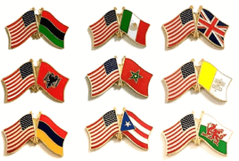 World Flag Pins - Double