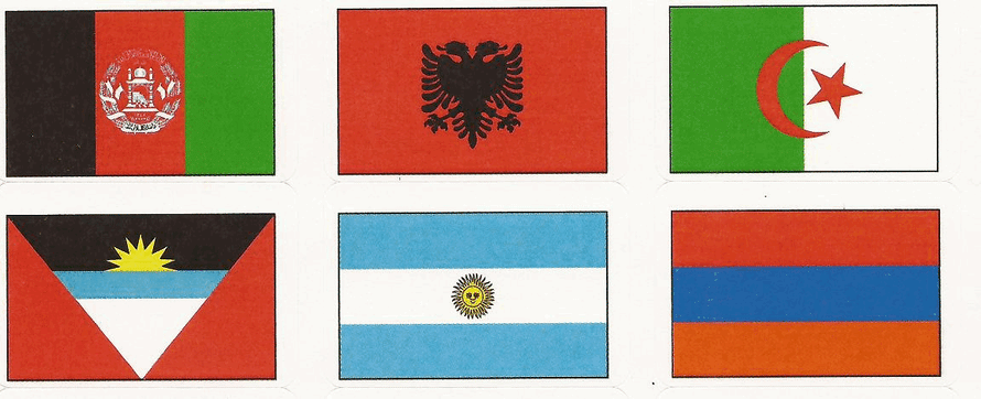 World Flag Stickers - 50 Per Sheet
