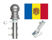 Andorra flag and spinner pole
