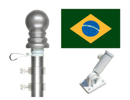 Brazil flag and pole kit