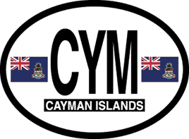 Cayman Islands Flag-It Reflective Oval Decal