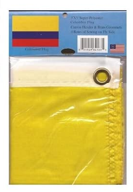 Colombia polyester flag in its packaging