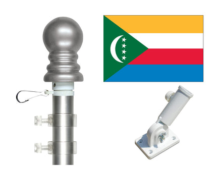 Comoros flag and spinner pole kit