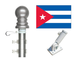 Cuba three by five polyester flag and spinner pole kit