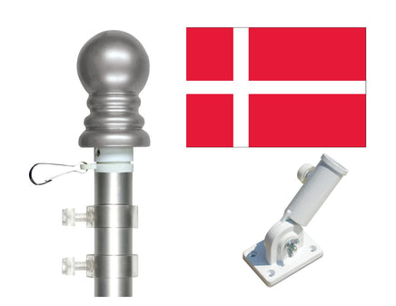 Denmark flag and spinner pole