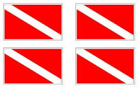 Diver Down Flag Stickers - 50 per sheet