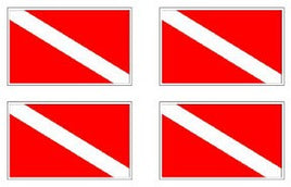 Diver Down Flag Stickers - 50 per sheet