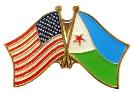 Djibouti and America friendship flag pin