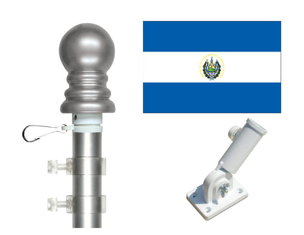 El Salvador flag and pole kit