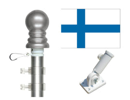 Finland polyester flag and spinner pole kit