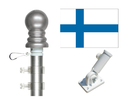 Finland polyester flag and spinner pole kit