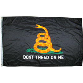 Gadsden Dont Tread On Me Black Flag - 3′x5′ Polyester