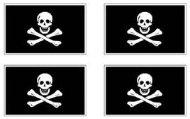 Jolly Roger Flag Stickers - 50 per sheet