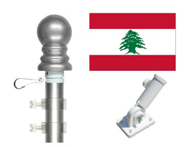 Lebanon polyester three by five flag and spinner pole kit