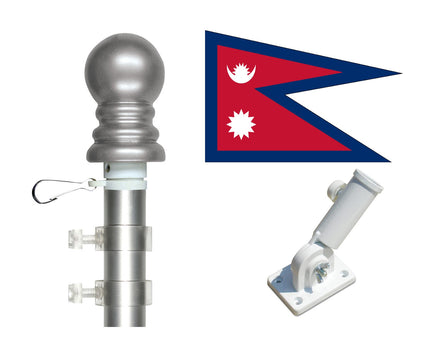 Nepal three by five foot polyester flag and pole