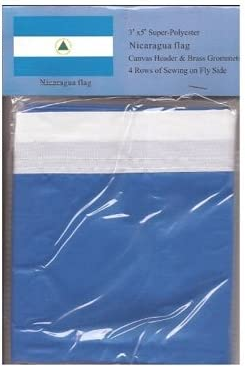 Nicaragua polyester flag in its packaging