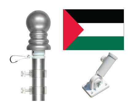 Palestine three by five foot flag and pole kit