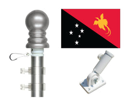 Papua New Guinea flag and pole kit