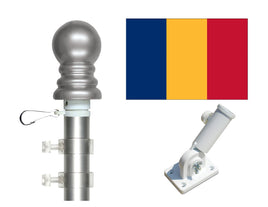 Romania flag and spinner pole