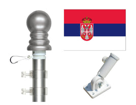 Serbia flag and pole kit