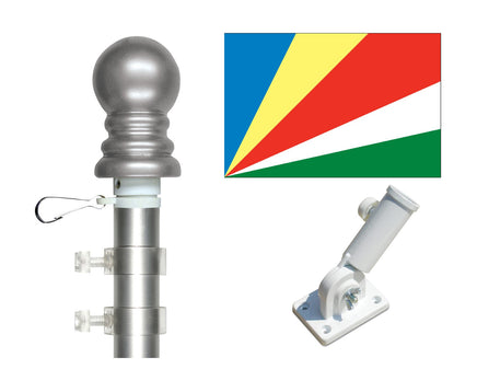 Seychelles flag and spinner pole