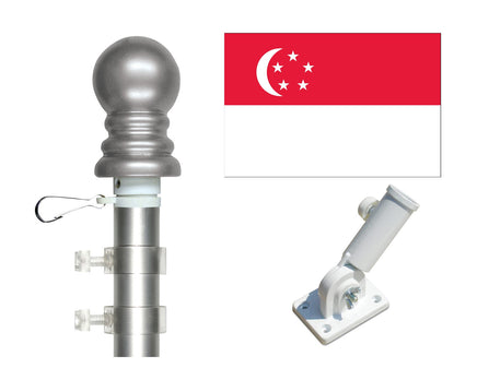 Singapore flag and spinner pole