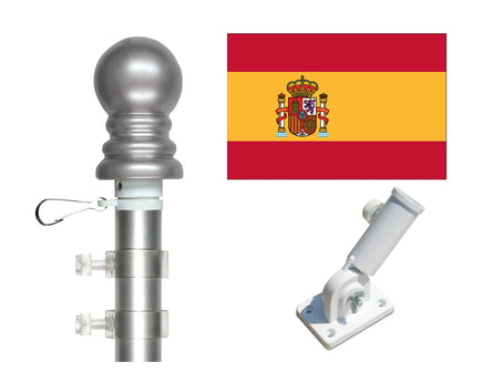 Spain flag and spinner pole