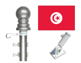 Tunisia flag and pole kit