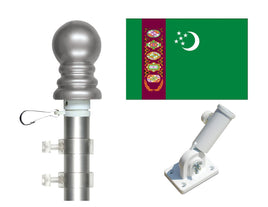 Turkmenistan flag and spinner pole