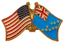 Tuvalu and American flag pin