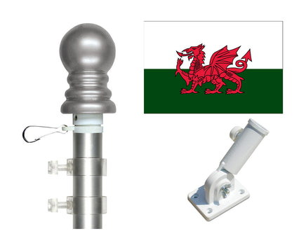 Wales flag and spinner pole