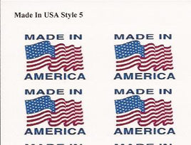 Made in the USA, Flag Stickers - Style 5 - 50 per sheet