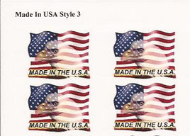 Made in the USA, Flag Stickers - Style 3 - 50 per sheet