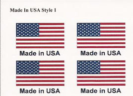 Made in the USA, Flag Stickers - Style 1 - 50 per sheet