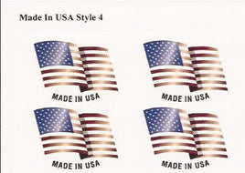 Made in the USA, Flag Stickers - Style 4 - 50 per sheet