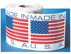 Made in USA Stickers - Rolls of 500