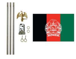 3 Foot by 5 Foot Afghanistan Polyester Flag with 6 Foot Flagpole Kit