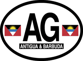 Antigua and Barbuda Reflective Oval Decal