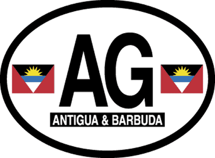 Antigua and Barbuda Reflective Oval Decal