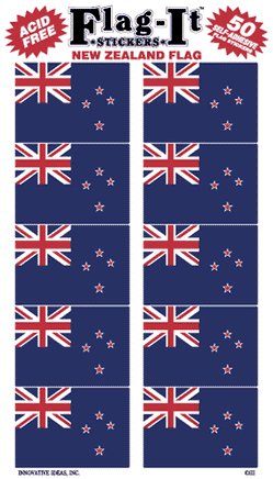 New Zealand Flag-It Stickers - 50 per pack