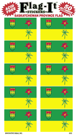 Saskatchewan Flag Stickers 50 pack