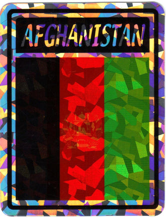 Afghanistan flag reflective decal with country name on top