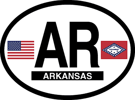 Oval decals, Arkansas oval decal, state oval decals| World Flags Direct