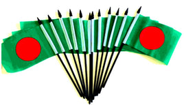 Bangladesh Polyester Miniature Flags 12 Pack