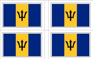 Barbados flag sheet stickers